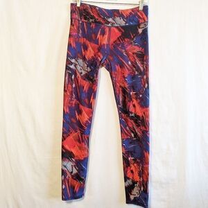 Fabletics Red Leggings in Fun Pattern! Size Small
